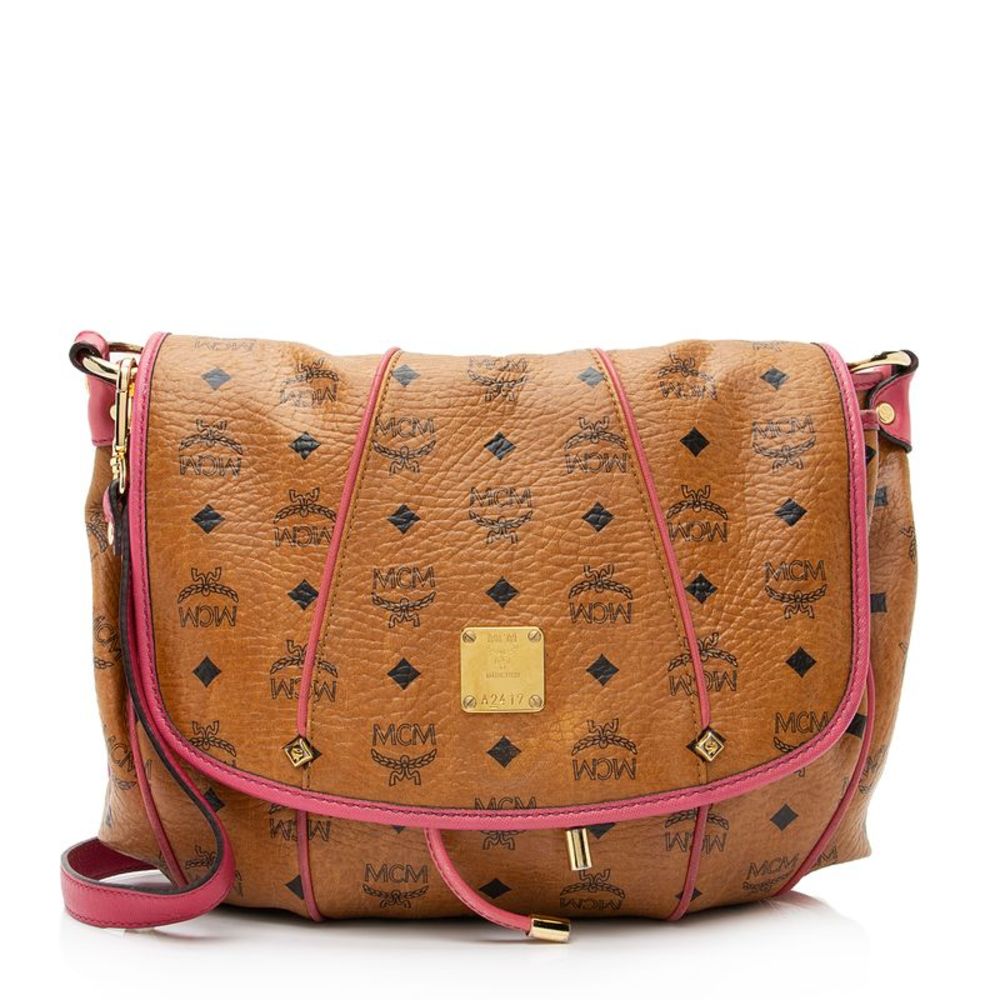 MCM Visetos Drawstring Flap Messenger Bag